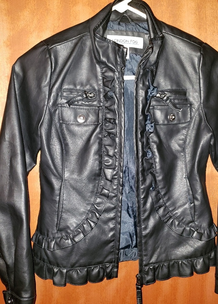 Girl's London Fog Faux Leather Jacket - Picture 2 of 6